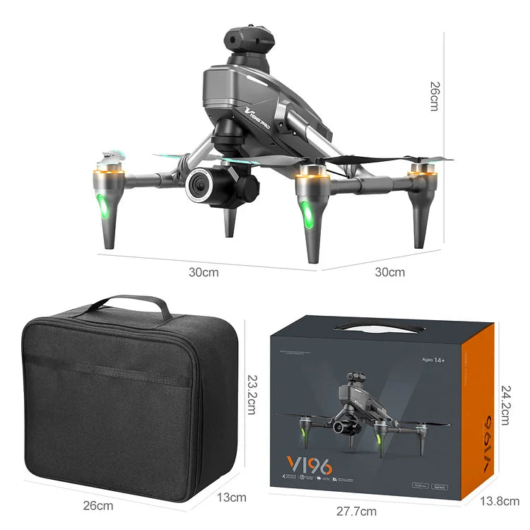 🔔 Drone with 8K camera for adults, v196 rc quadcopter with auto return, follow me, brushless motor, circular flight, waypoint, altitude hold, headless mode, 28 minutes long flight time!!