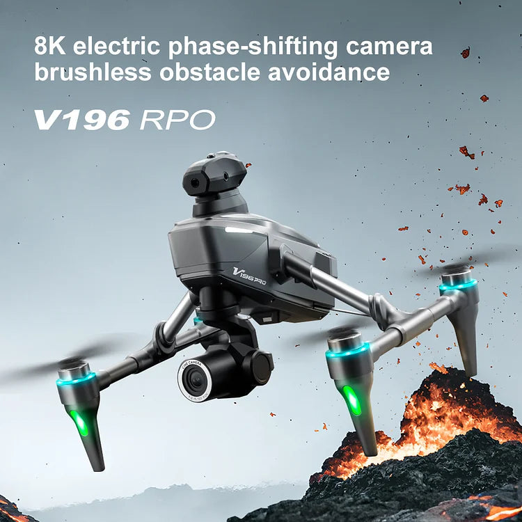 🔔 Drone with 8K camera for adults, v196 rc quadcopter with auto return, follow me, brushless motor, circular flight, waypoint, altitude hold, headless mode, 28 minutes long flight time!!