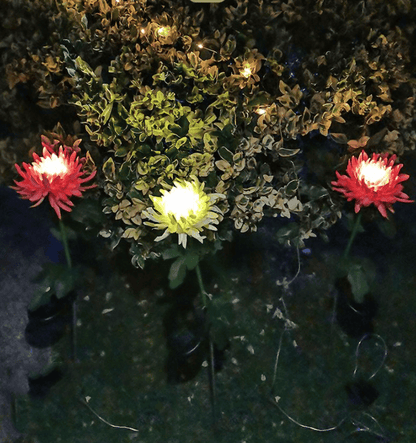 🎁  SPRING ARTIFICIAL Chrysanthemum SOLAR GARDEN STAKE LED