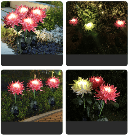 🎁  SPRING ARTIFICIAL Chrysanthemum SOLAR GARDEN STAKE LED